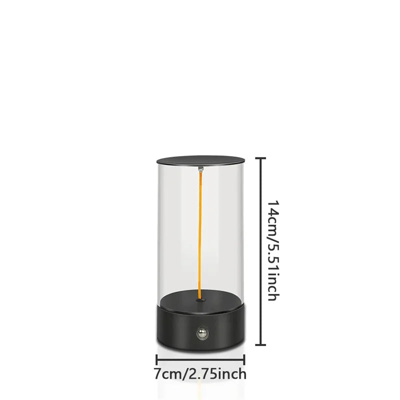 Rechteckige Akku-Tischlampe LED dimmbar für Restaurant und Nachttisch