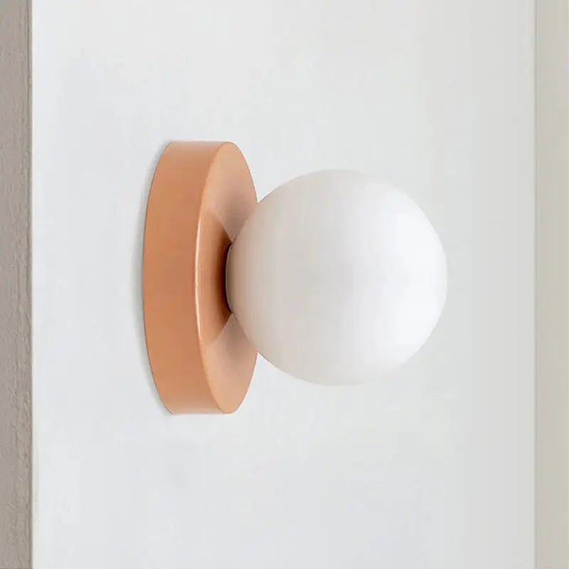 Nordic Glass Globe Wall Sconce for Modern Bedroom and Hallway Lighting