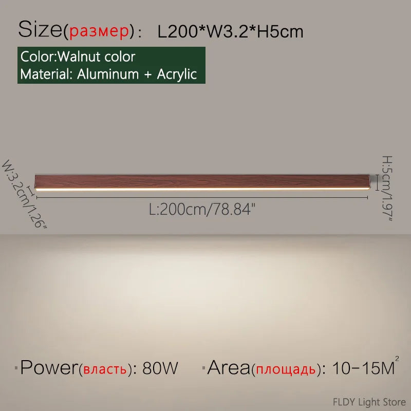 Modern Nordic LED Strip Ceiling Light for Kitchens and Living Rooms
