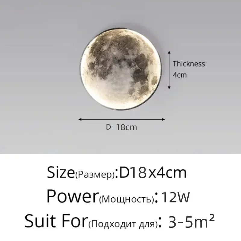 Nordic Lunar Wall Light for Modern Living Room and Bedroom Decor