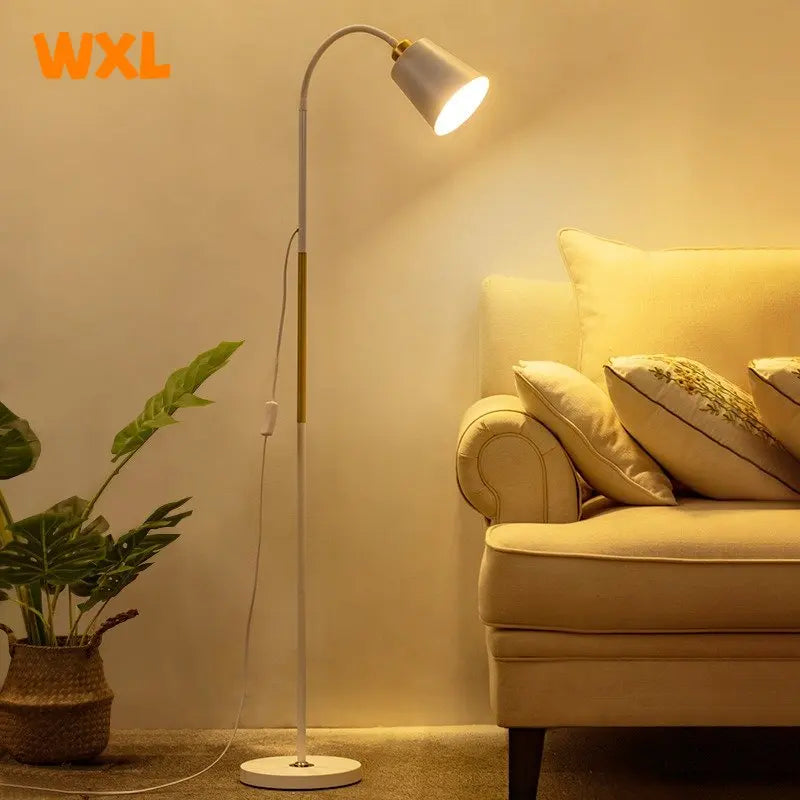 Adjustable Wrought Iron Floor Lamp for Modern Living Rooms and Reading Corners