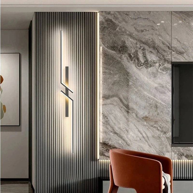 Minimalist LED Strip Wall Sconce for Modern Living Room and Bedroom Interiors