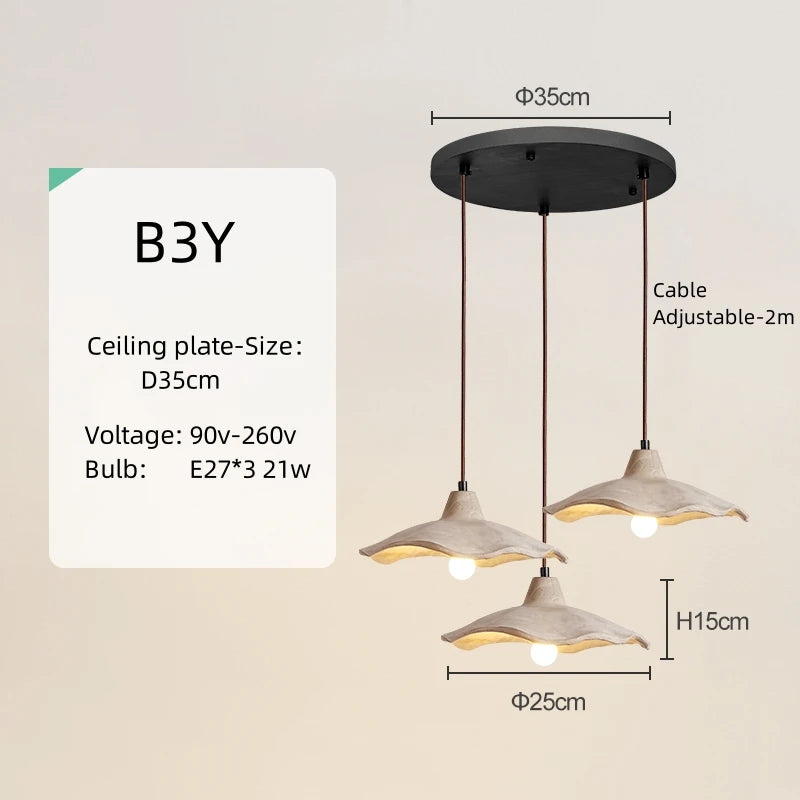 Wabi-Sabi Cream Pendant Light for Minimalist Restaurants and Bedroom Decor