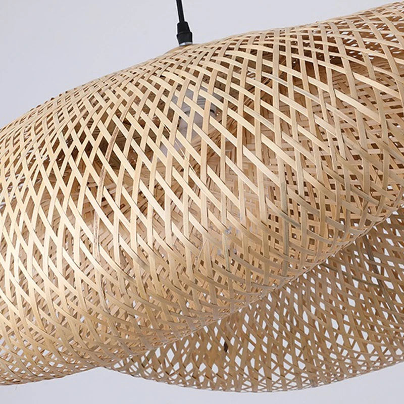 Handmade Rattan Bamboo Pendant Light for Rustic Cafes and Restaurants