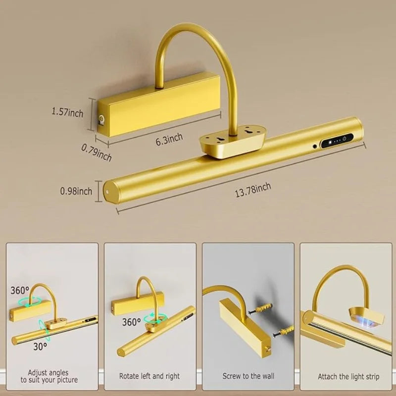 Rechargeable Wireless Picture Light with Remote for Art Display and Gallery Walls