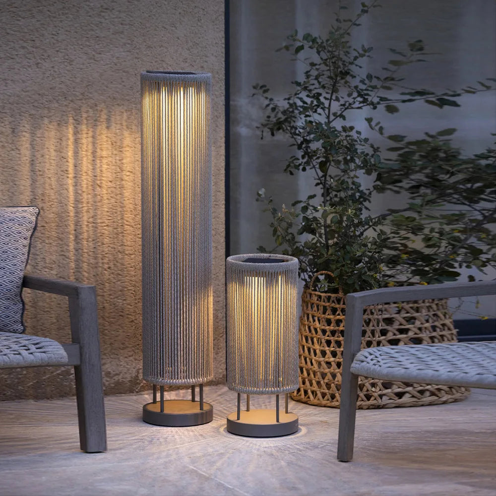 Nordic Rattan Solar Standing Lamp for Garden Balcony and Courtyard Decor