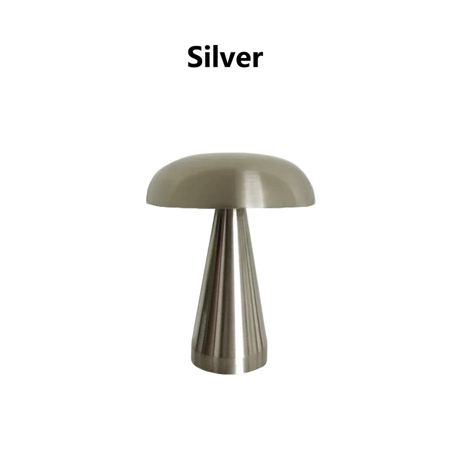 Mushroom Retro Table Lamp with Dimmable LED for Cafes and Desks