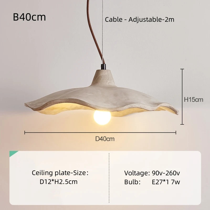 Wabi-Sabi Cream Pendant Light for Minimalist Restaurants and Bedroom Decor