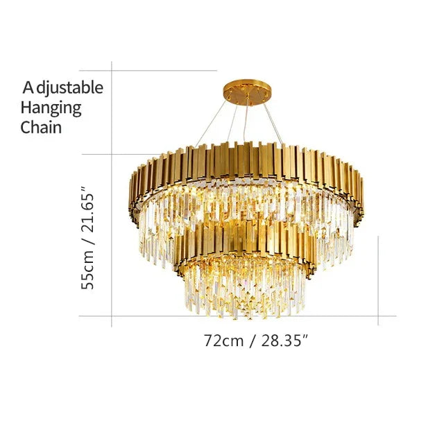 Modern Gold and Black Crystal Chandelier for Luxury Hotel and Living Room