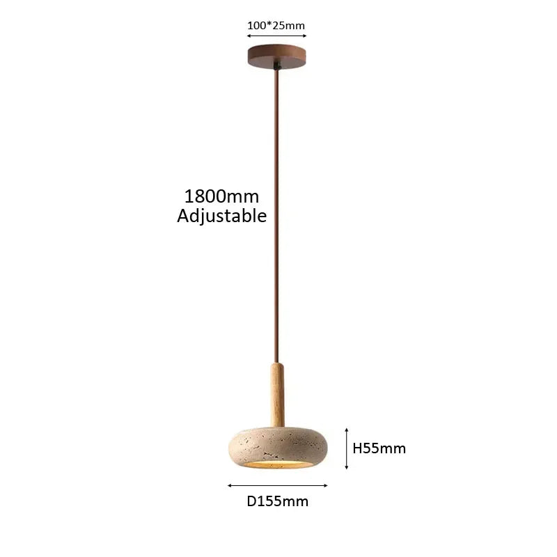 Wabi Sabi Circular Stone Pendant Light for Modern Restaurants and Homes