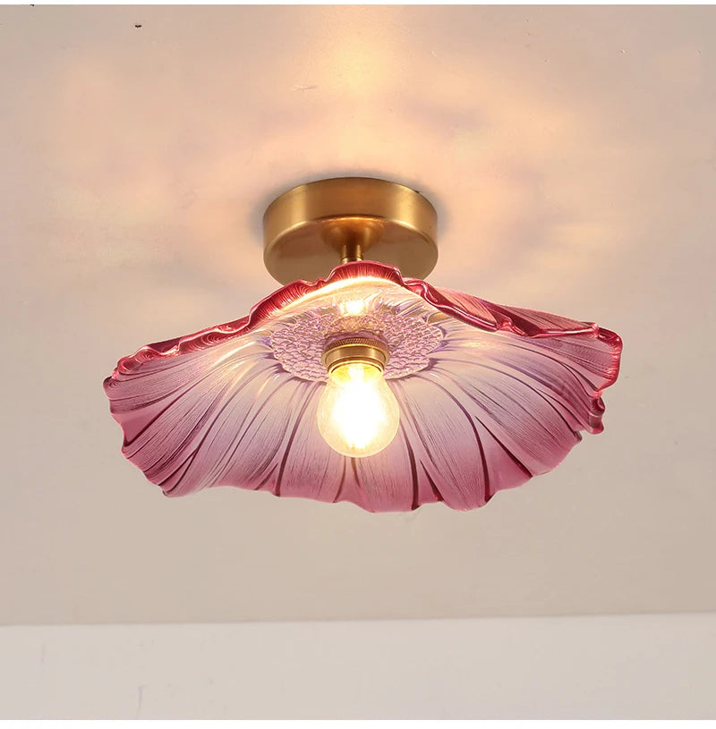 Vintage Floral Glass Pendant Light for Elegant Dining Rooms and Cafes