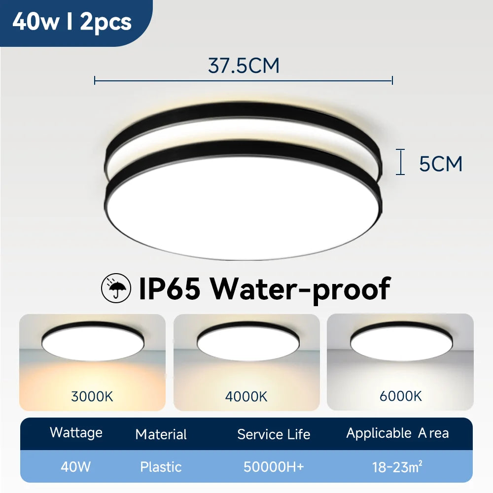 Modern Waterproof LED Ceiling Light for Bathrooms and Kitchens