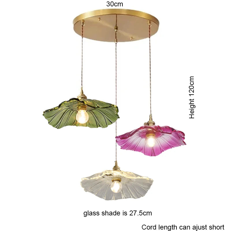 Floral Glass Pendant Light for Modern Dining Rooms and Cafes