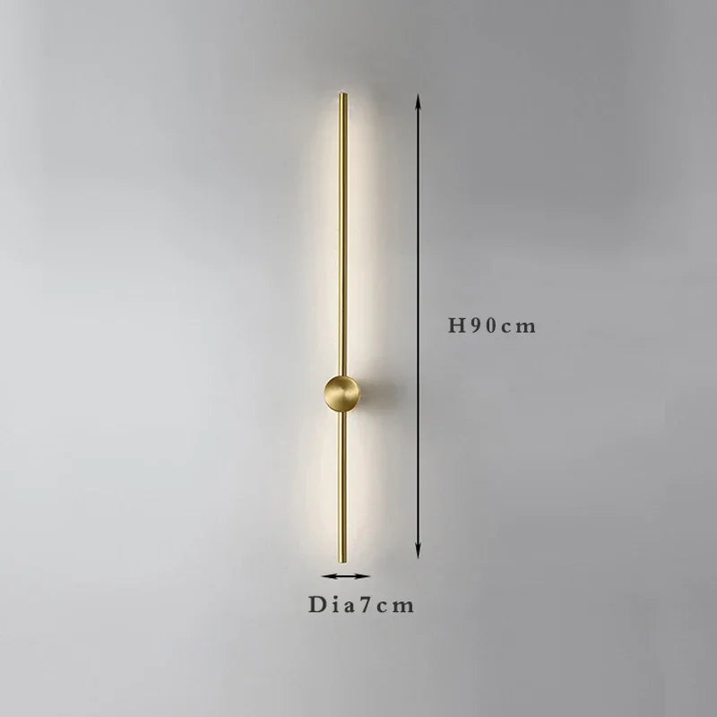 Nordic Minimalist Linear Wall Light for Modern Hotel and Living Spaces