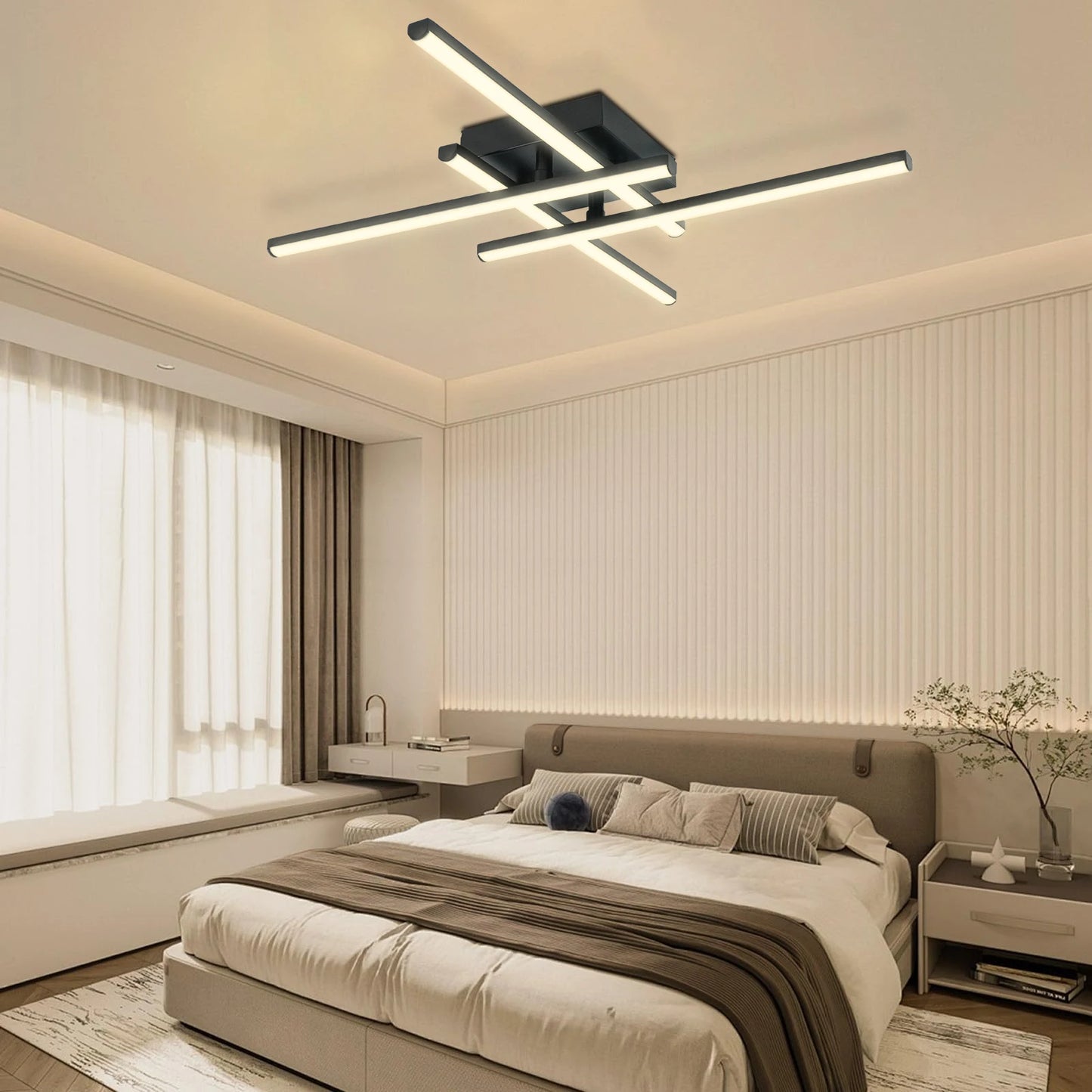 Modern LED Flush Mount Ceiling Light for Living Room and Bedroom