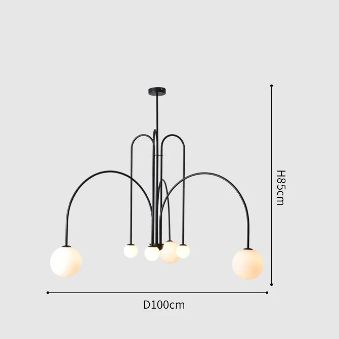 Nordic Glass Globe LED Chandelier for Modern Dining Rooms and Cafes