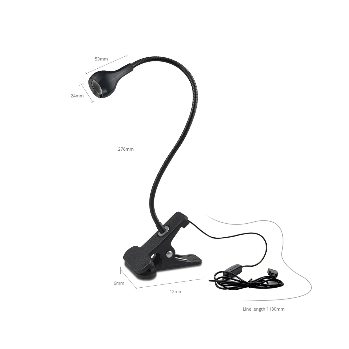 Flexible LED Clip-On Reading Lamp with USB for Office and Bedside