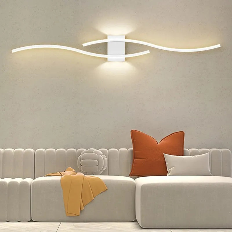 Modern LED Strip Wall Lamp for Living Room and Bedroom Interiors