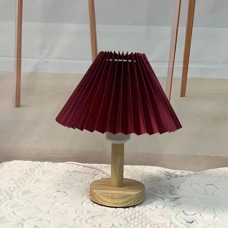 Nordic Pleated Table Lamp for Modern Bedroom and Cafe Ambiance