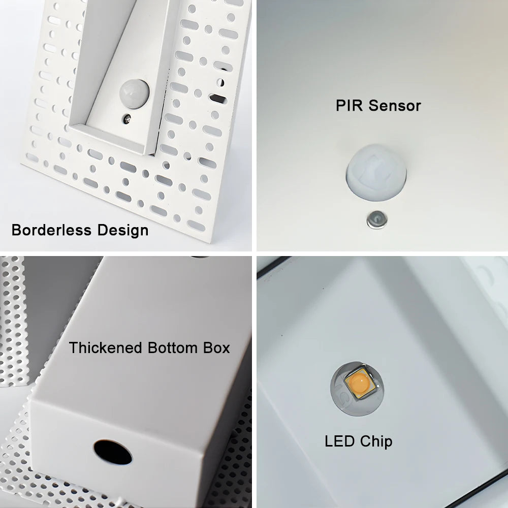 Motion Sensor Recessed Wall Light for Modern Staircases and Hallways
