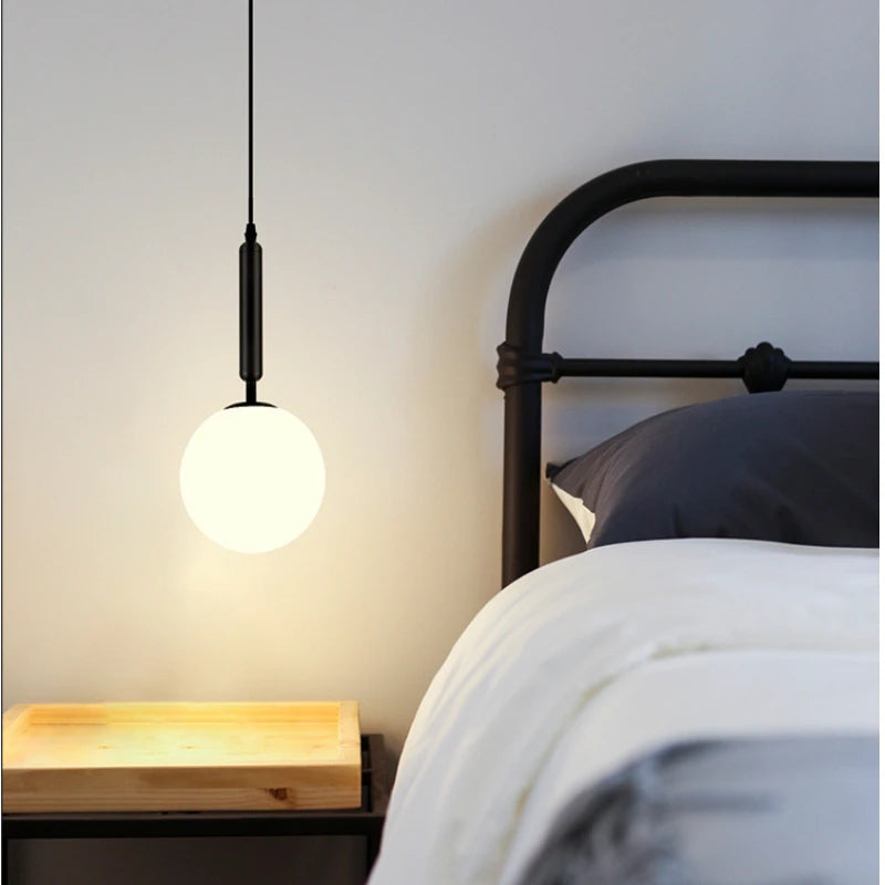 Modern Nordic Glass Globe Pendant Light for Dining and Living Rooms