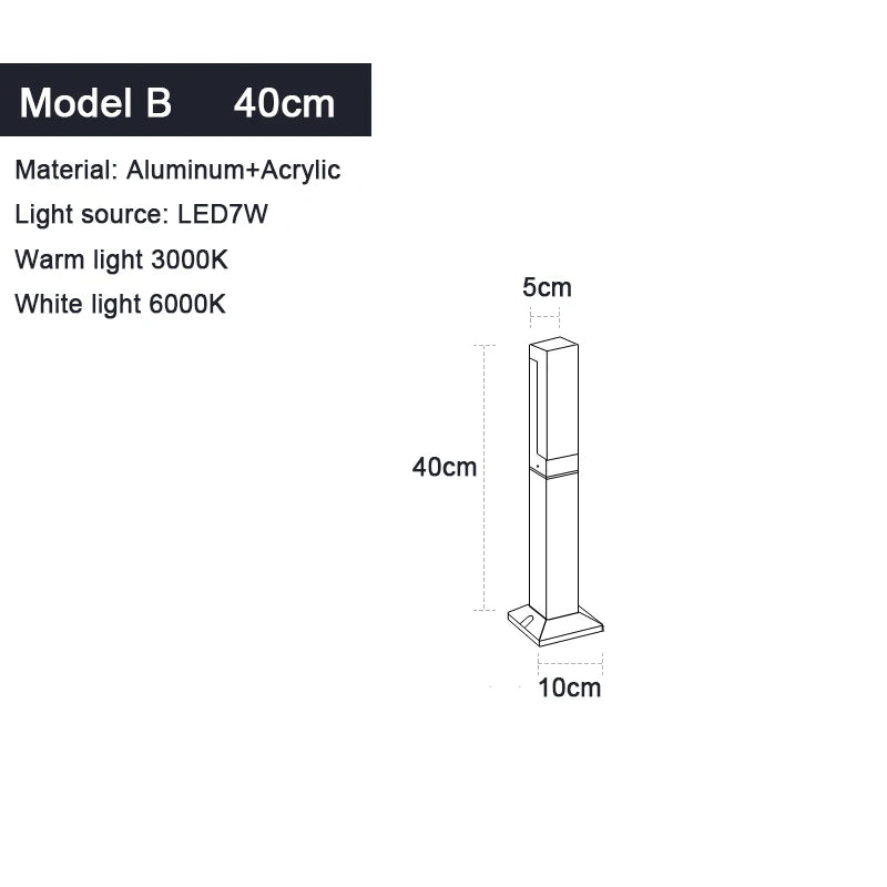 Modern LED Post Light for Garden Villa and Outdoor Landscaping