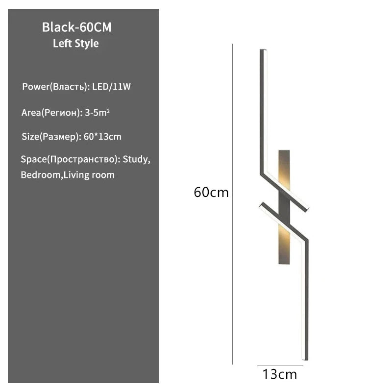 Minimalist LED Strip Wall Sconce for Modern Living Room and Bedroom Interiors