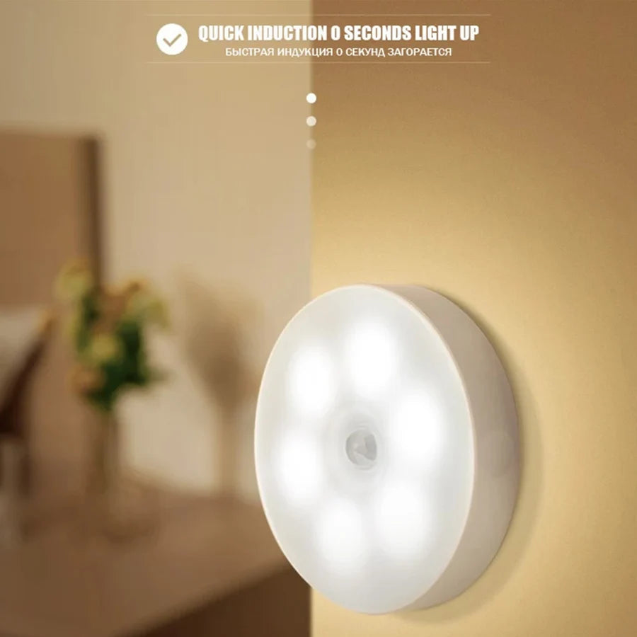 Magnetic Wooden LED Motion Sensor Light for Hallways and Bedrooms