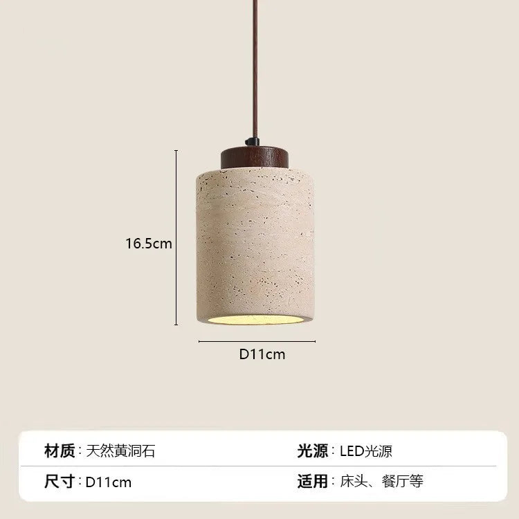 Modern Travertine Stone Pendant Light for Kitchen Islands and Dining Rooms