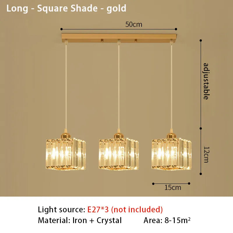 Modern Crystal LED Pendant Light for Elegant Dining and Living Rooms