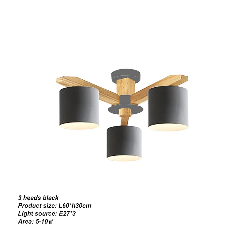 Modern Solid Wood Pendant Light for Dining Rooms and Kitchens