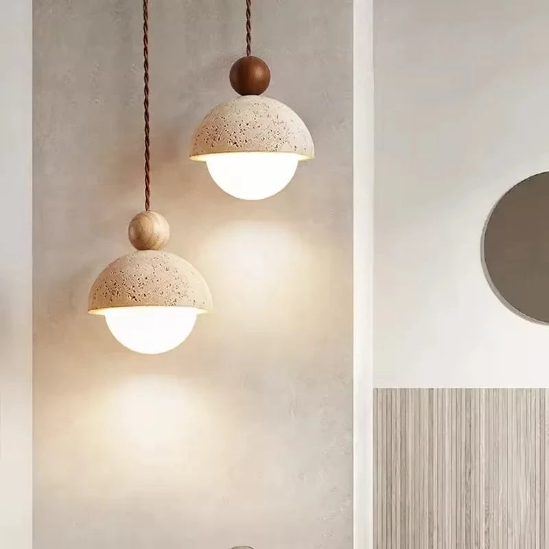 Travertine Stone Pendant Light for Modern Kitchens and Restaurant Interiors