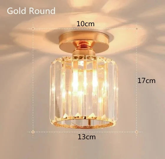 Modern Crystal Flush Mount Ceiling Light for Hallways and Foyer Entrances