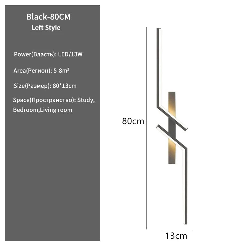 Minimalist LED Strip Wall Sconce for Modern Living Room and Bedroom Interiors