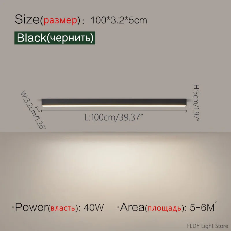 Modern Nordic LED Strip Ceiling Light for Kitchens and Living Rooms