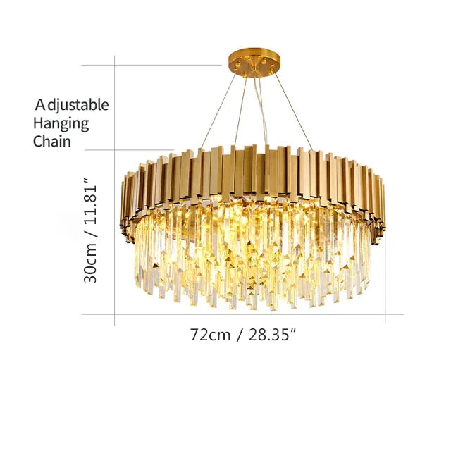 Modern Gold and Black Crystal Chandelier for Luxury Hotel and Living Room