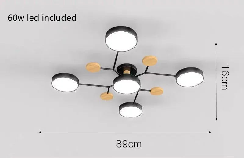 Modern LED Ceiling Chandelier with Adjustable Lighting for Living and Dining Rooms