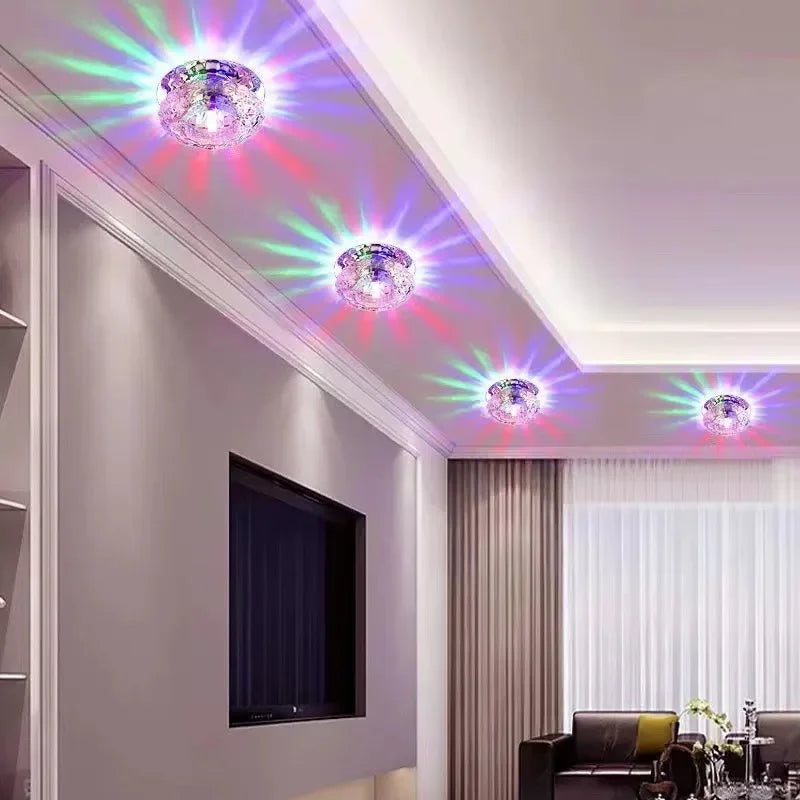 Modern Crystal LED Flush Mount Ceiling Light for Living Rooms and Hallways