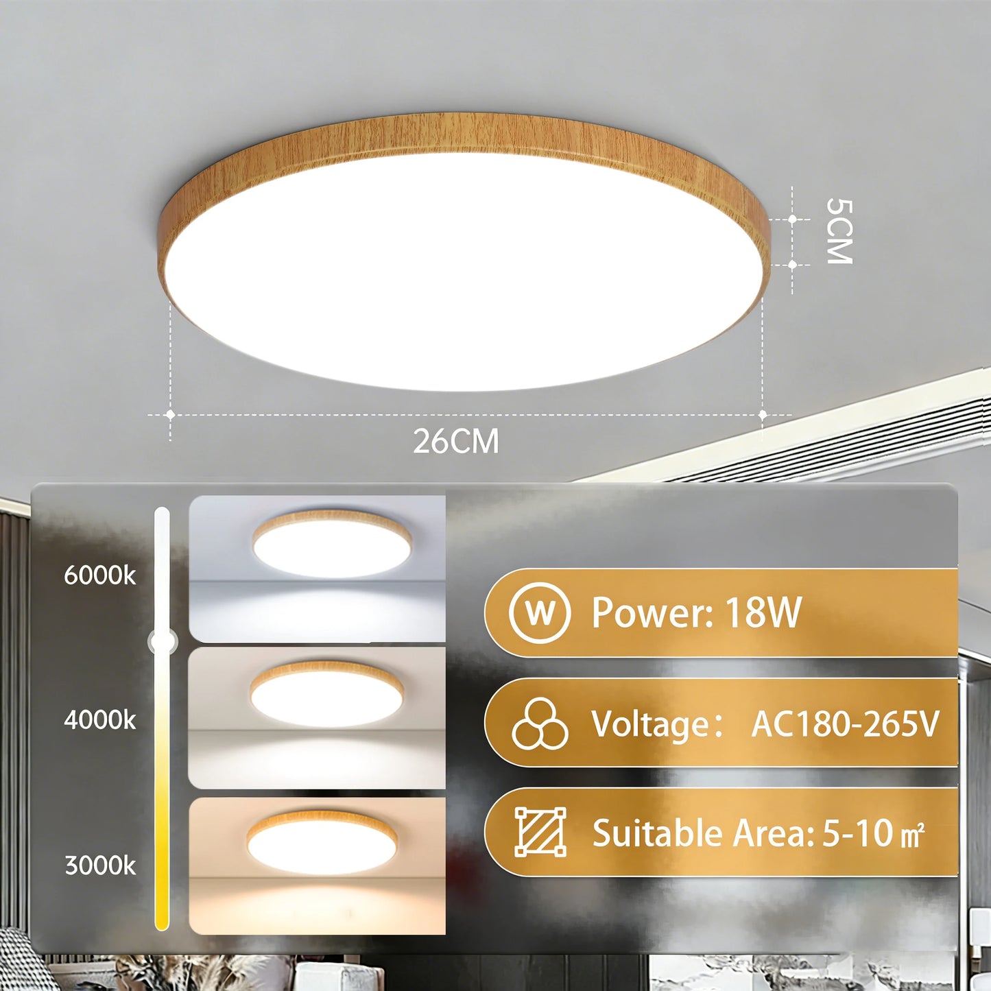 Modern Ultra-Thin LED Ceiling Light for Contemporary Bedrooms and Kitchens