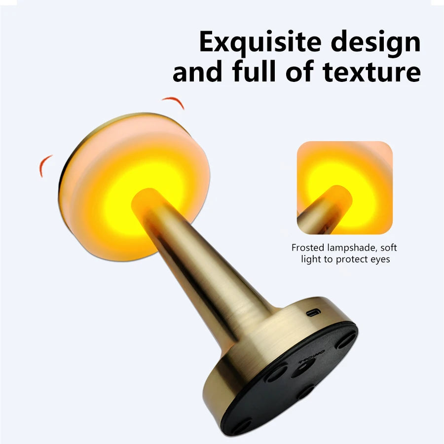 Modern Rechargeable Metal Table Lamp for Restaurants and Cafes