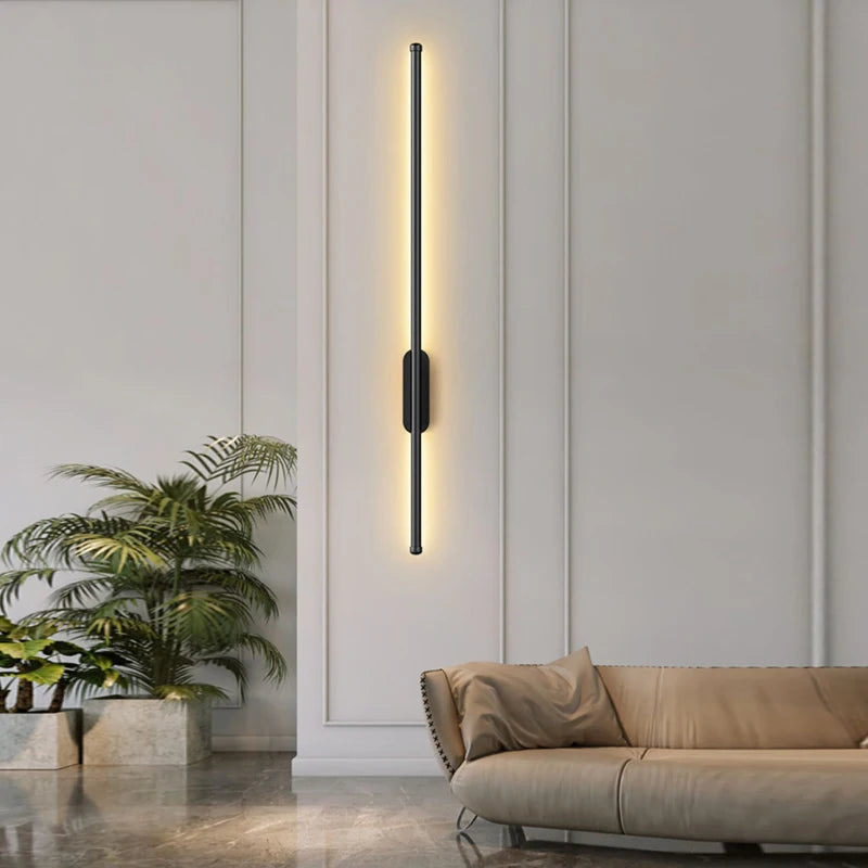 Modern LED Wall Sconce in Gold and Black for Sophisticated Hallways