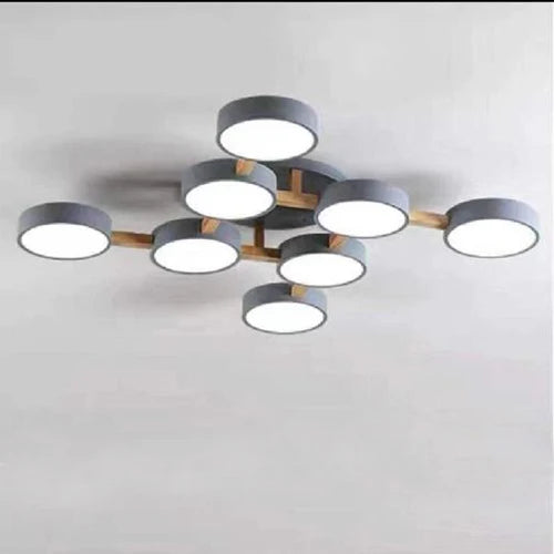 Modern Wooden LED Ceiling Chandelier for Dining Rooms and Contemporary Living Spaces