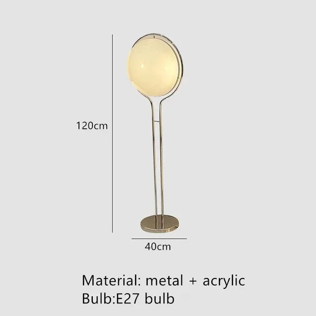Modern Chrome and Acrylic Globe Floor Lamp for Hotel and Living Rooms