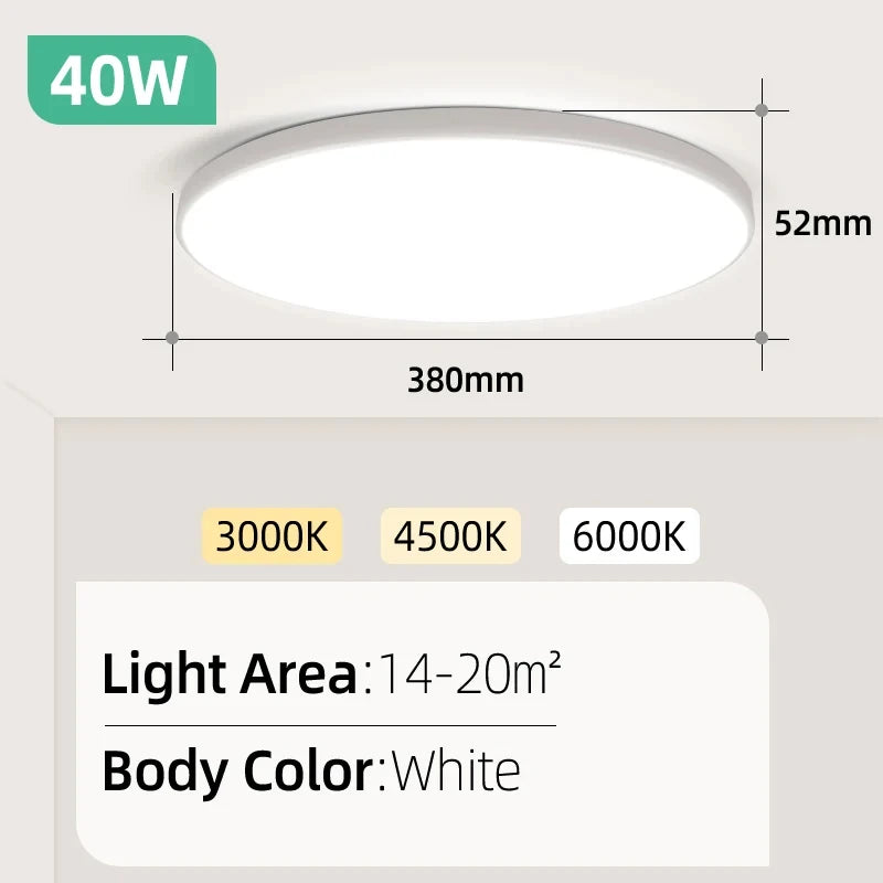 Ultra Thin LED Ceiling Light for Modern Living Rooms and Bedrooms