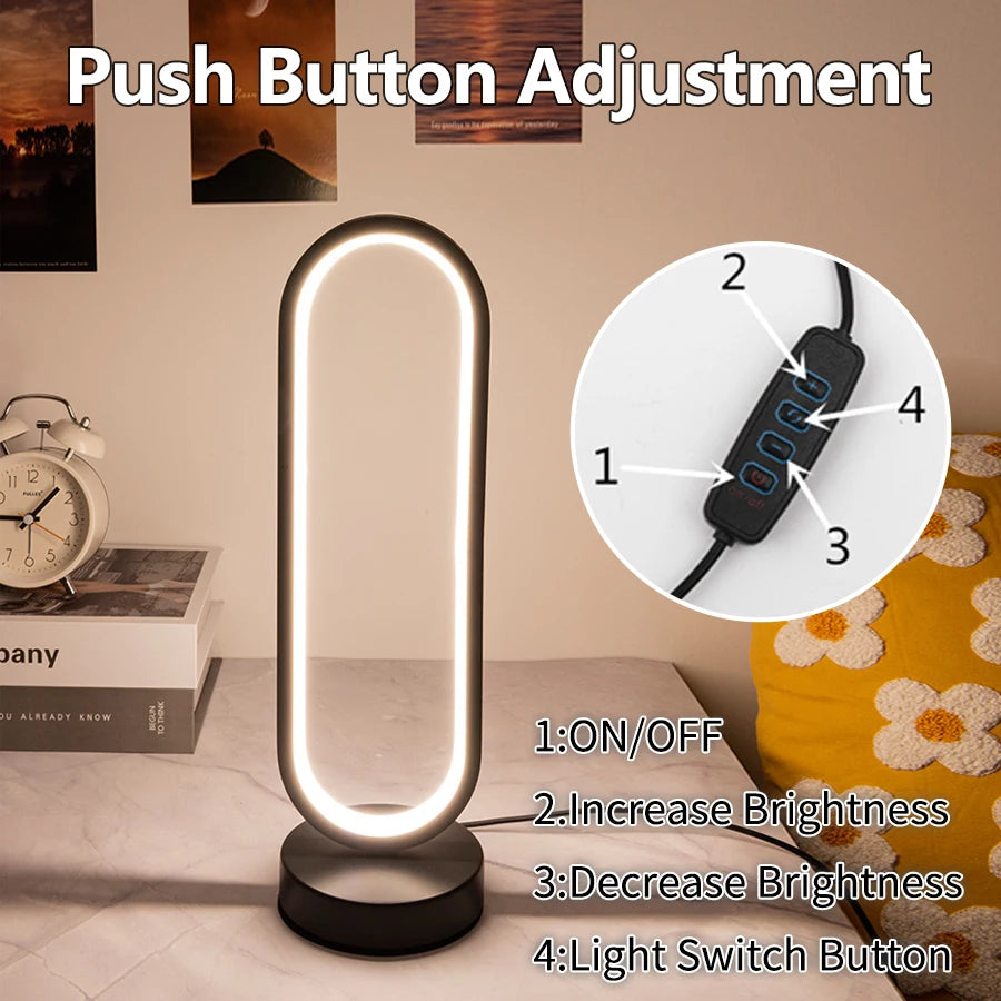 Modern LED Ring Table Lamp for Bedrooms and Living Room Decor