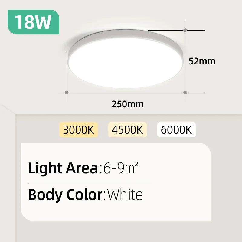 Ultra Thin LED Ceiling Light for Modern Living Rooms and Bedrooms