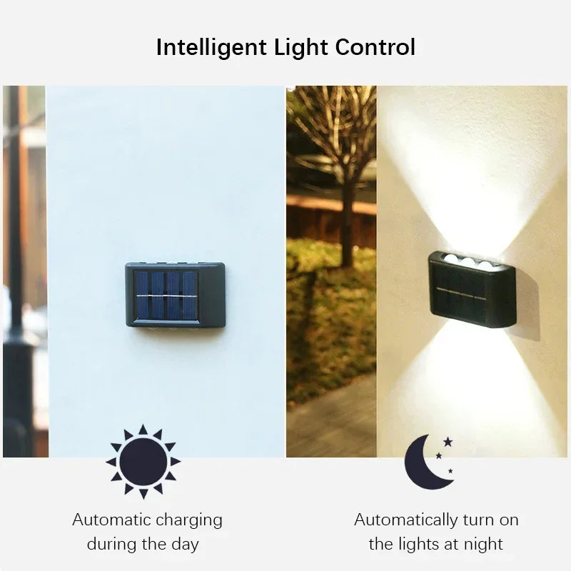 Solar LED Outdoor Wall Light for Garden Porch and Patio Lighting