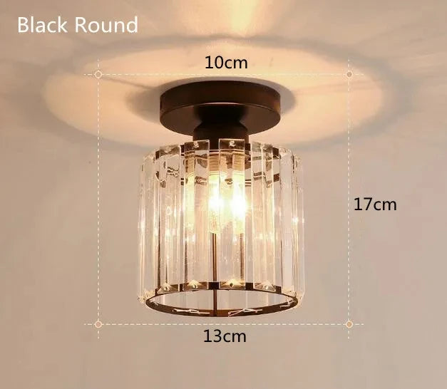 Modern Crystal Flush Mount Ceiling Light for Hallways and Foyer Entrances
