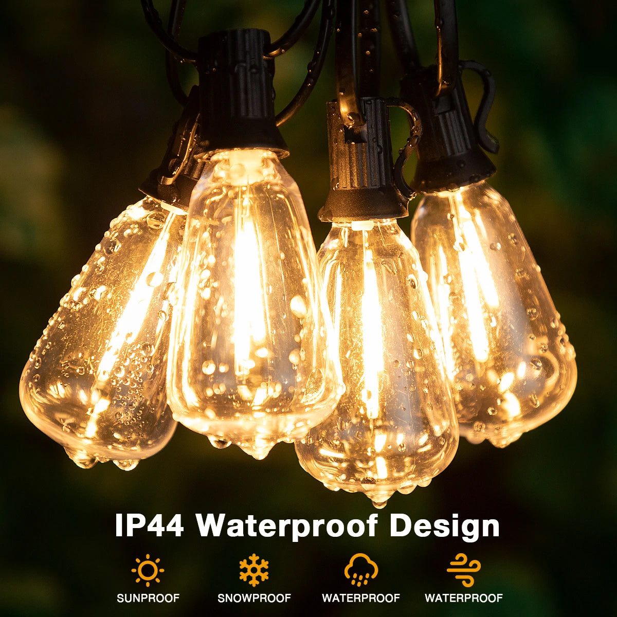 Shatterproof LED String Lights for Outdoor Patios and Garden Decor