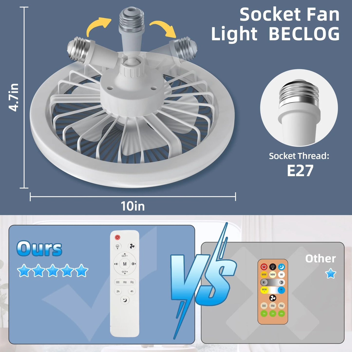 Modern LED Ceiling Fan Light with Dimmable Settings for Bedrooms